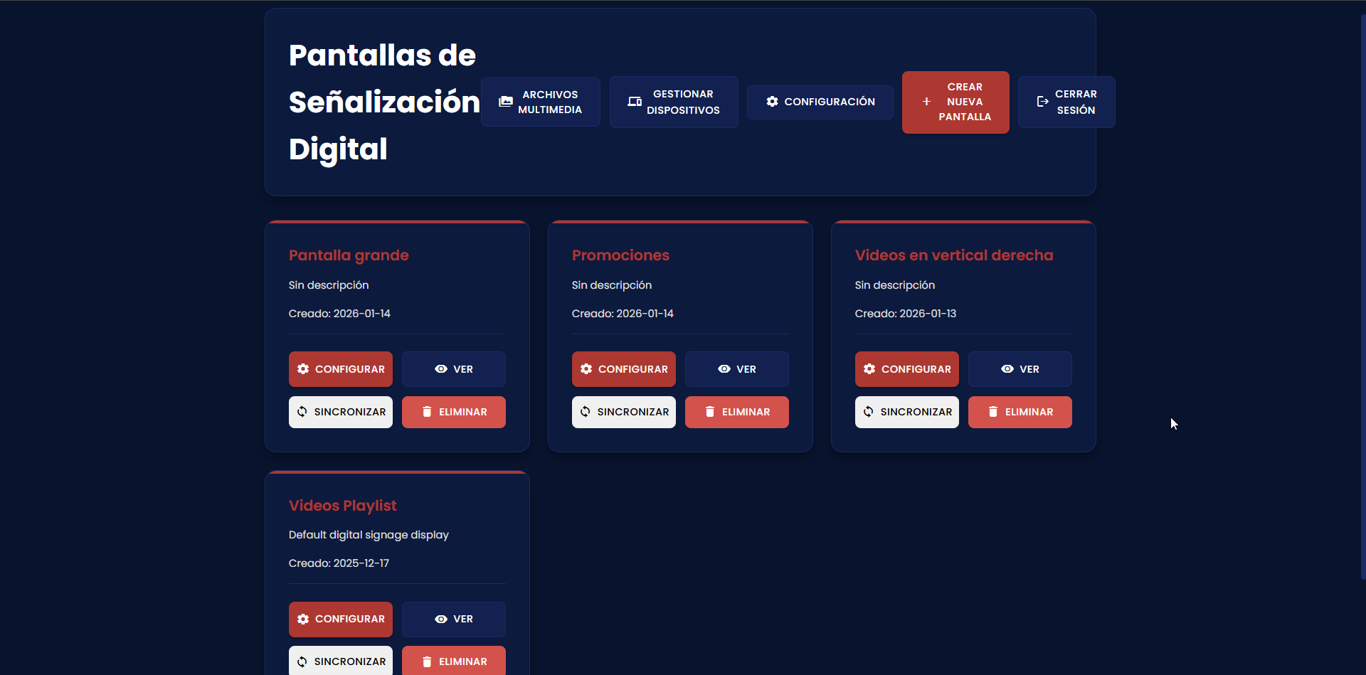 Pantalla en sala fitness